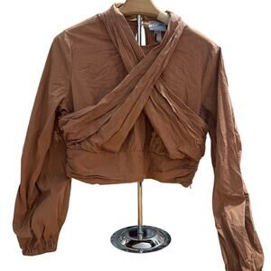 Future Collective Women's Brown Long Sleeve Mock Neck Top - Size 3X - NWT